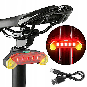 Rear Bicycle Light USB Rechargeable Back Light 7 LEDs