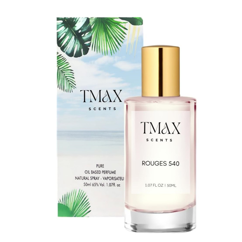 TMAX Scents Rouges 540 Unisex Perfume 50ml - Saffron & Jasmine Essence, Long-Lasting, Luxurious Aroma